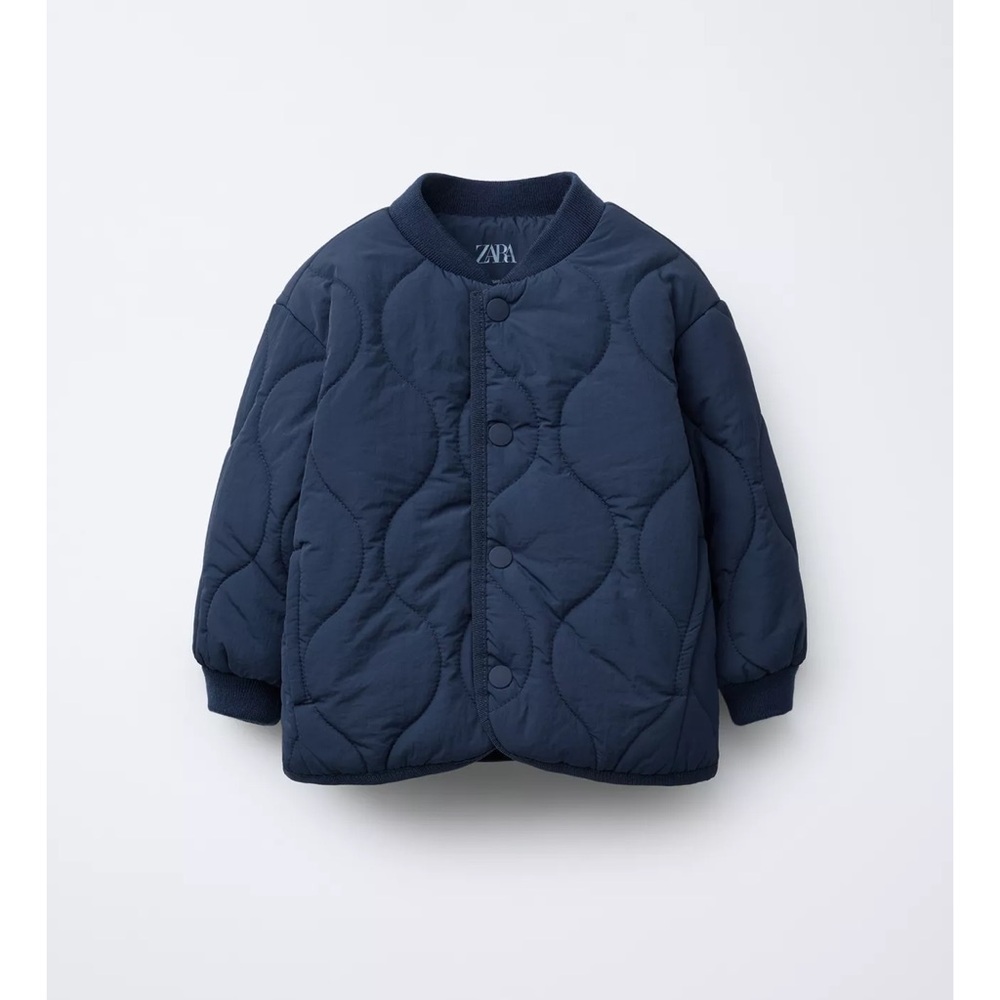 Zara Navy Quilted Kids Puffer Jacket